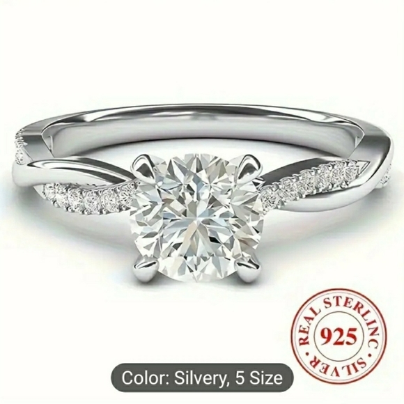 Woman's cubic Zirconia sterling silver stamped 925 - Picture 7 of 10